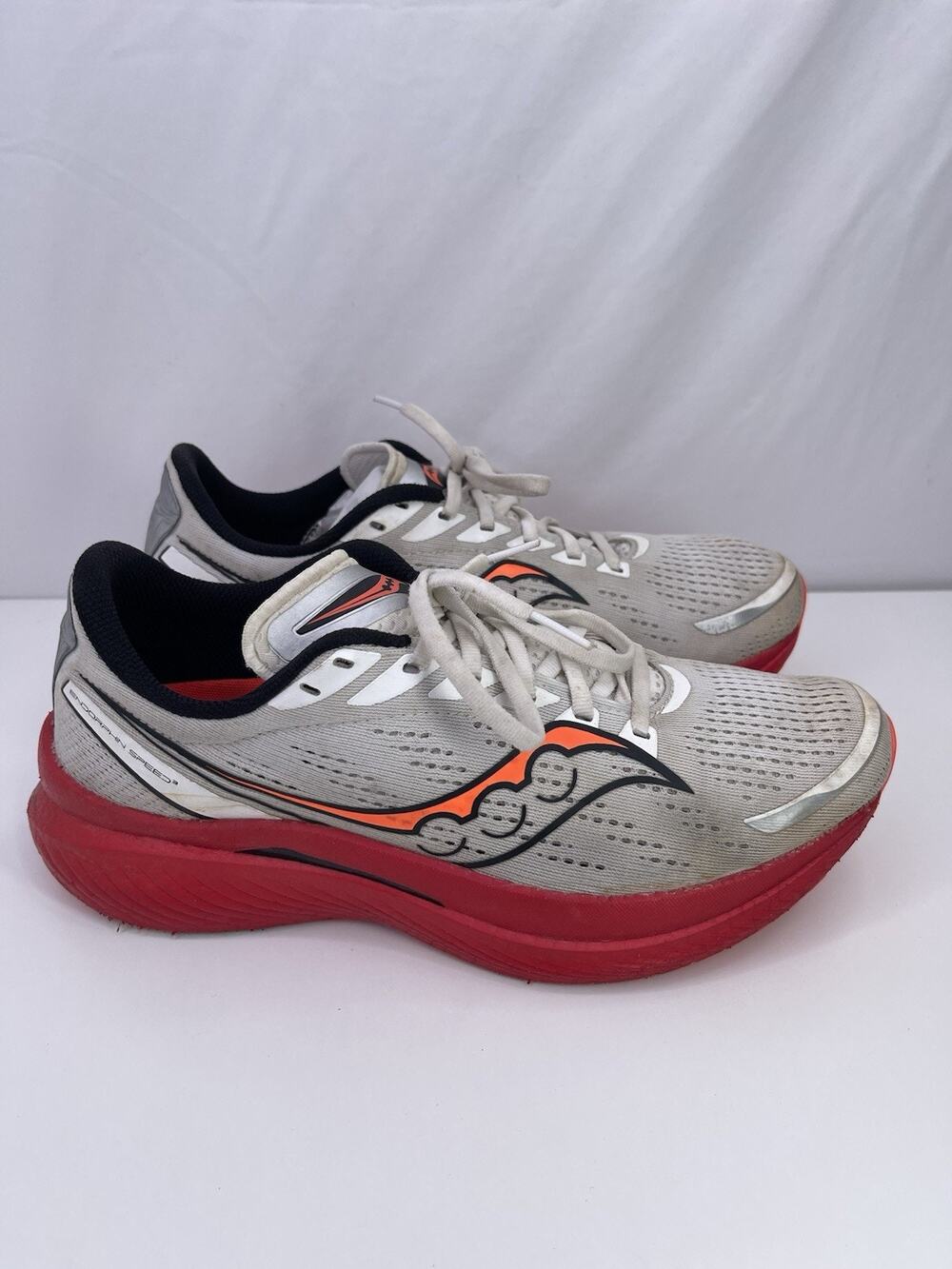 Saucony Endorphin Speed 3 Mens Running Shoes Gray Red PWRRUN PB